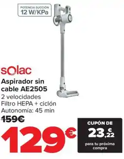 Carrefour SOLAC Aspirador sin cable AE2505 oferta