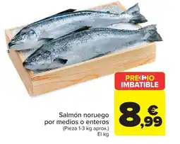 Carrefour Salmón noruego por medios o enteros oferta