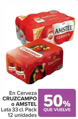 Carrefour CRUZCAMPO o AMSTEL En Cerveza oferta