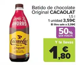 Carrefour CACAOLAT Batido de chocolate Original oferta