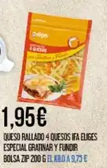 Claudio Ifa eliges - queso rallado 4 quesos ifa especial gratinar y fundir bolsa zip oferta