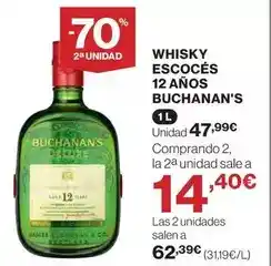 Hipercor Buchanan's - whisky escoces 12 anos oferta