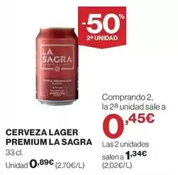 Hipercor Sagra - cerveza premium oferta