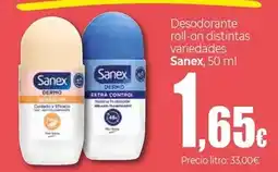 Unide Supermercados Sanex - desodorante roll-on distintas oferta