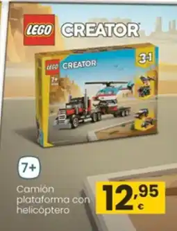 Eroski LEGO Camión plataforma con helicóptero oferta