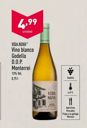 ALDI Vida Nova Vino blanco Godello D.O.P Monterrei 0,75l oferta