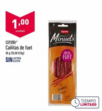 ALDI Espuña Cañitas de fuet 50g oferta