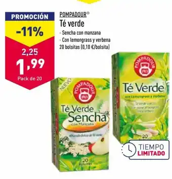 ALDI Pompadour Té verde oferta
