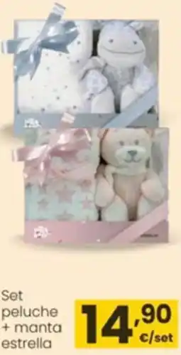 Eroski Set peluche + manta estrella oferta