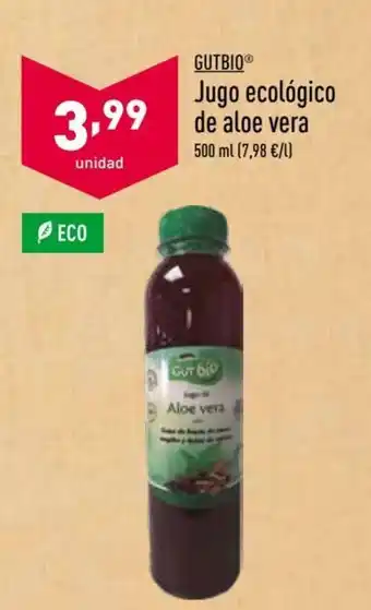 ALDI Gutbio Jugo ecológico de aloe vera 500ml oferta