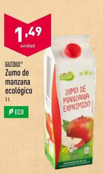 ALDI Gutbio Zumo de manzana ecológico 1l oferta