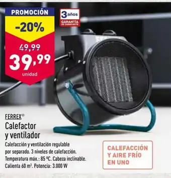 ALDI Ferrex Calefactor y ventilador oferta