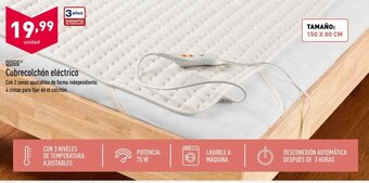 ALDI Quigg Cubrecolchón eléctrico oferta