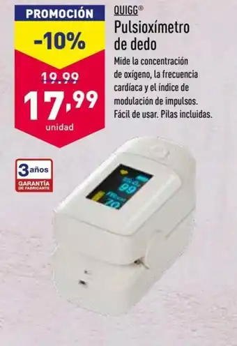 ALDI Quigg Pulsioximetro de dedo oferta