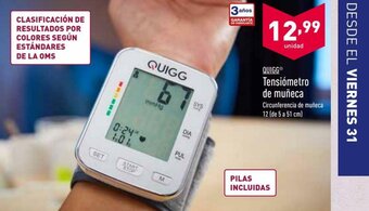ALDI Quigg Tensiómetro de muñeca oferta