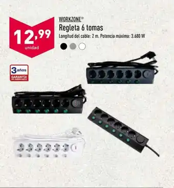 Workzone Regleta 6 tomas
