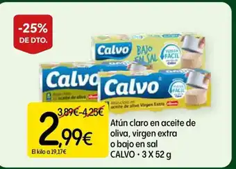 CALVO Atún claro en aceite de oliva, virgen extra o bajo en sal