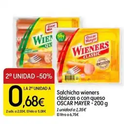 Dialprix OSCAR MAYER Salchicha wieners clásicas o con queso oferta