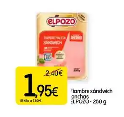 Dialprix ELPOZO Fiambre sandwich lonchas oferta