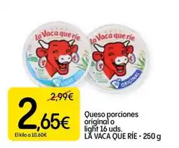 Dialprix LA VACA QUE RIE Queso porciones original o light oferta