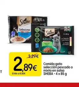Dialprix SHEBA Comida gato selección pescado o mixta en salsa oferta