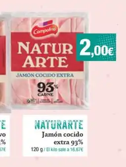 Dialprix NATURARTE Jamón cocido extra 93% oferta