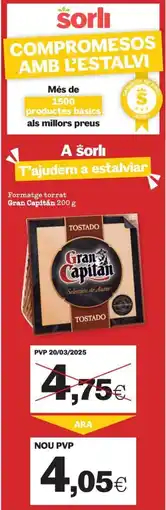 Sorli GRAN CAPTAIN Formatge torrat oferta
