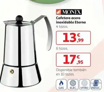 Alcampo Monix Cafetera acero inoxidable Eterna oferta