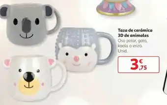 Alcampo Taza de cerámica 3D de animales oferta