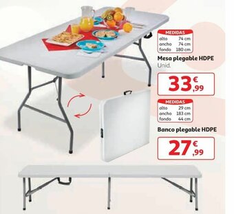 Alcampo Mesa Plegable HDPE/Banco plegable HDPE oferta