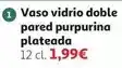 Alcampo Vaso vidrio doble pared purpurina plateada oferta