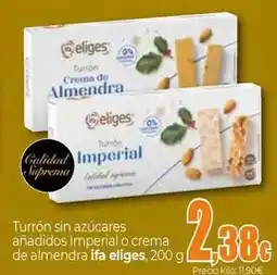 Unide Supermercados Eliges - turron sin azucares anadidos imperial o crema de almendra ifa oferta
