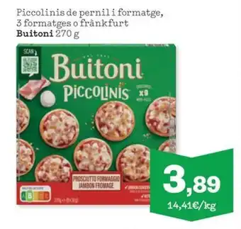 BUITONI Piccolinis de pernili formatge, 3 formatges o frankfurt