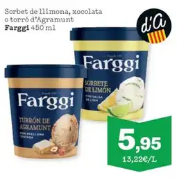 Sorli FARGGI Sorbet de llimona, xocolata o torró d'Agramunt oferta