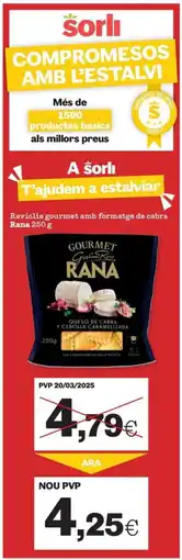 Sorli RANA Raviolis gourmet amb formatge de cabra oferta