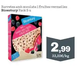 Sorli BICENTURY Barretes amb xocolata i fruites vermelles oferta
