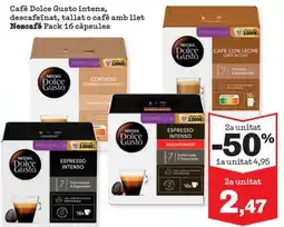 Sorli NESCAFE Cafè Dolce Gusto intens, descafeïnat, tallat o cafè amb llet oferta