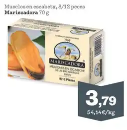 Sorli MARISCADORA Musclos en escabetx, 8/12 peces oferta