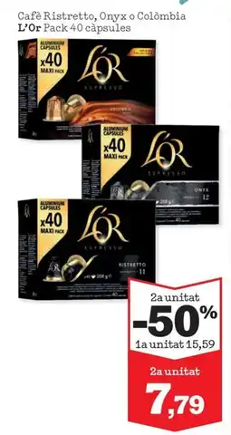 Sorli L'OR Cafè Ristretto, Onyx o Colòmbia oferta