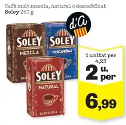 Sorli SOLEY Cafè molt mescla, natural o descafeïnat oferta