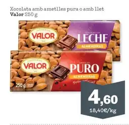 Sorli VALOR Xocolata amb ametlles pura o amb llet oferta