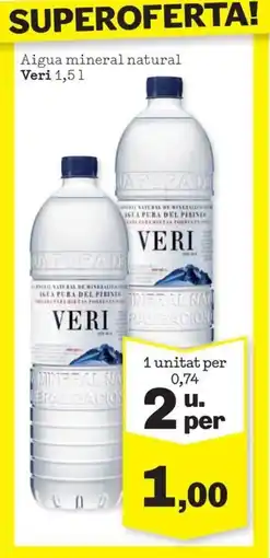 Sorli VERI Aigua mineral natural oferta