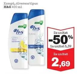Sorli H&S Xampú, diversos tipus oferta