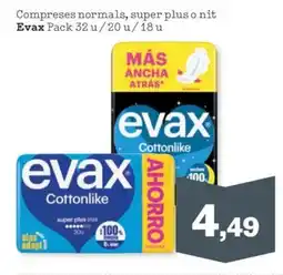 Sorli EVAX Compreses normals, super plus o nit oferta