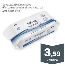 Sorli LEA Tovalloletes humides d'higiene corporal per a adults oferta