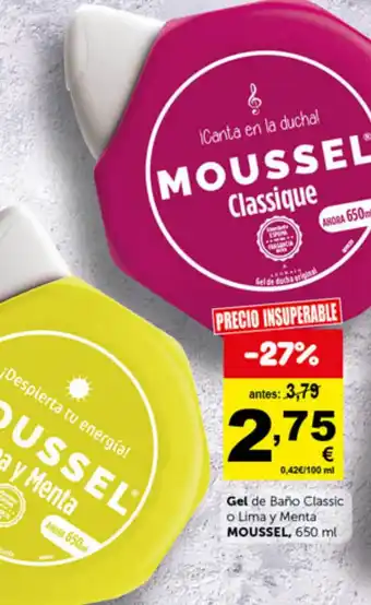 MOUSSEL Gel de Baño Classic o Lima y Menta