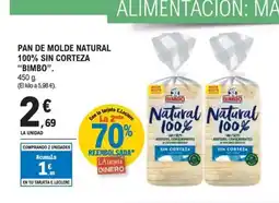 E.Leclerc BIMBO Pan de molde natural 100% sin corteza oferta
