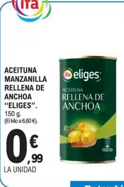 E.Leclerc ELIGES Aceituna manzanilla rellena de anchoa oferta
