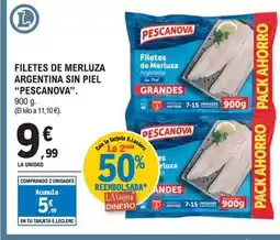 E.Leclerc PESCANOVA Filetes de merluza argentina sin piel oferta
