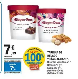 E.Leclerc HÄAGEN-DAZS Tarrina de % helado oferta